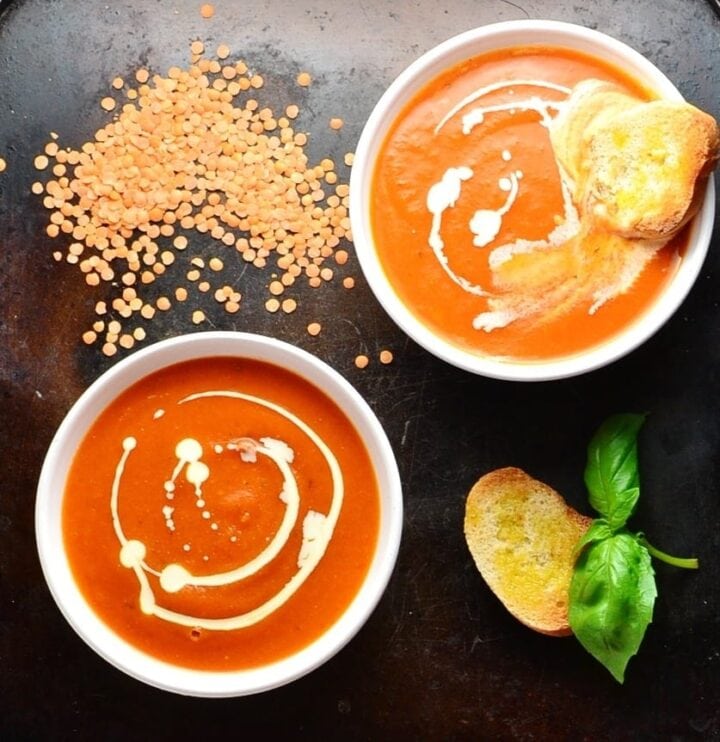 Creamy Tomato Lentil Soup Everyday Healthy Recipes