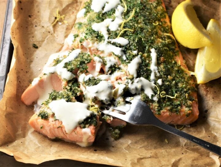 Herb Crusted Salmon with Lemon Sauce Everyday Healthy Recipes