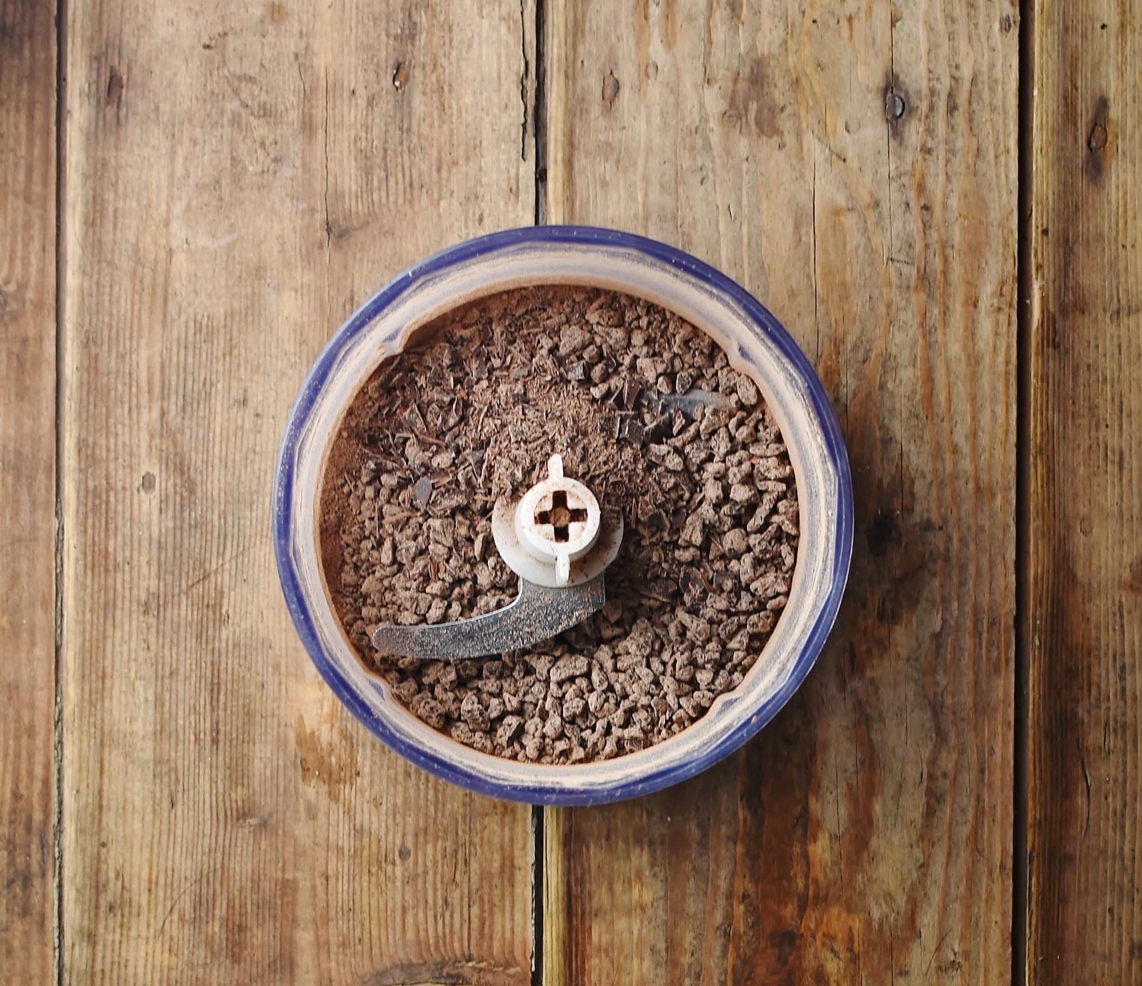 Chocolate mixture in small blender.