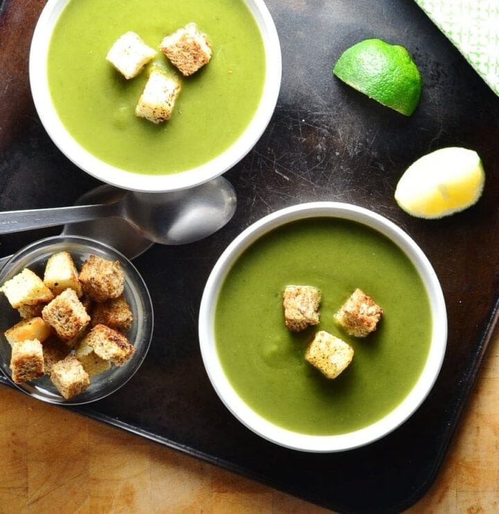 Quick Spinach and Pea Soup (Vegan) Everyday Healthy Recipes