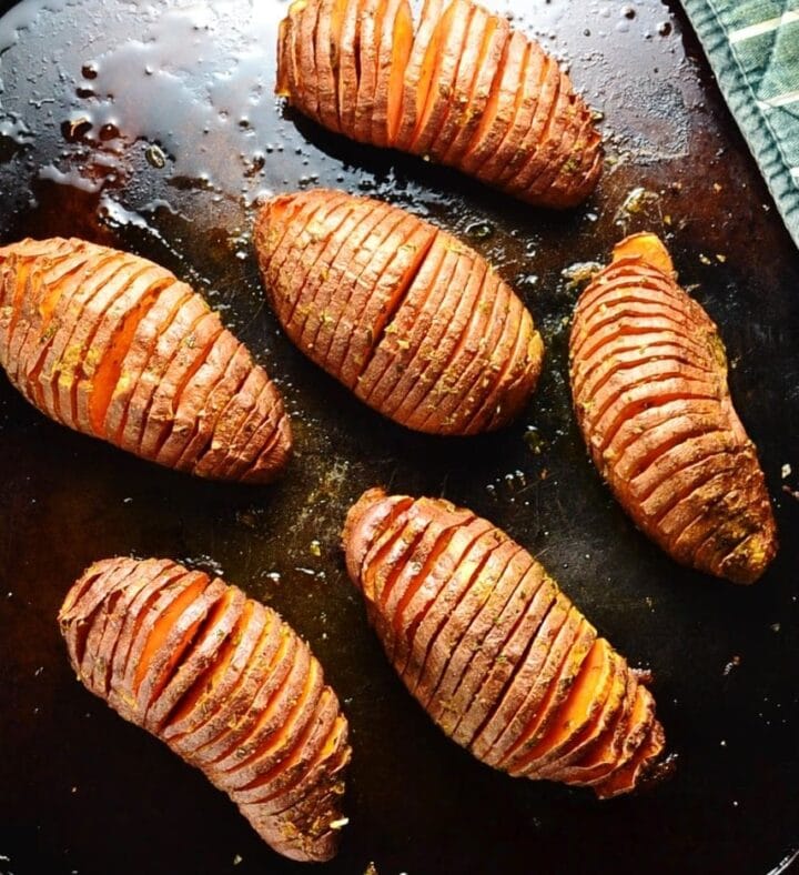 Hasselback Sweet Potatoes with Herbs Everyday Healthy Recipes