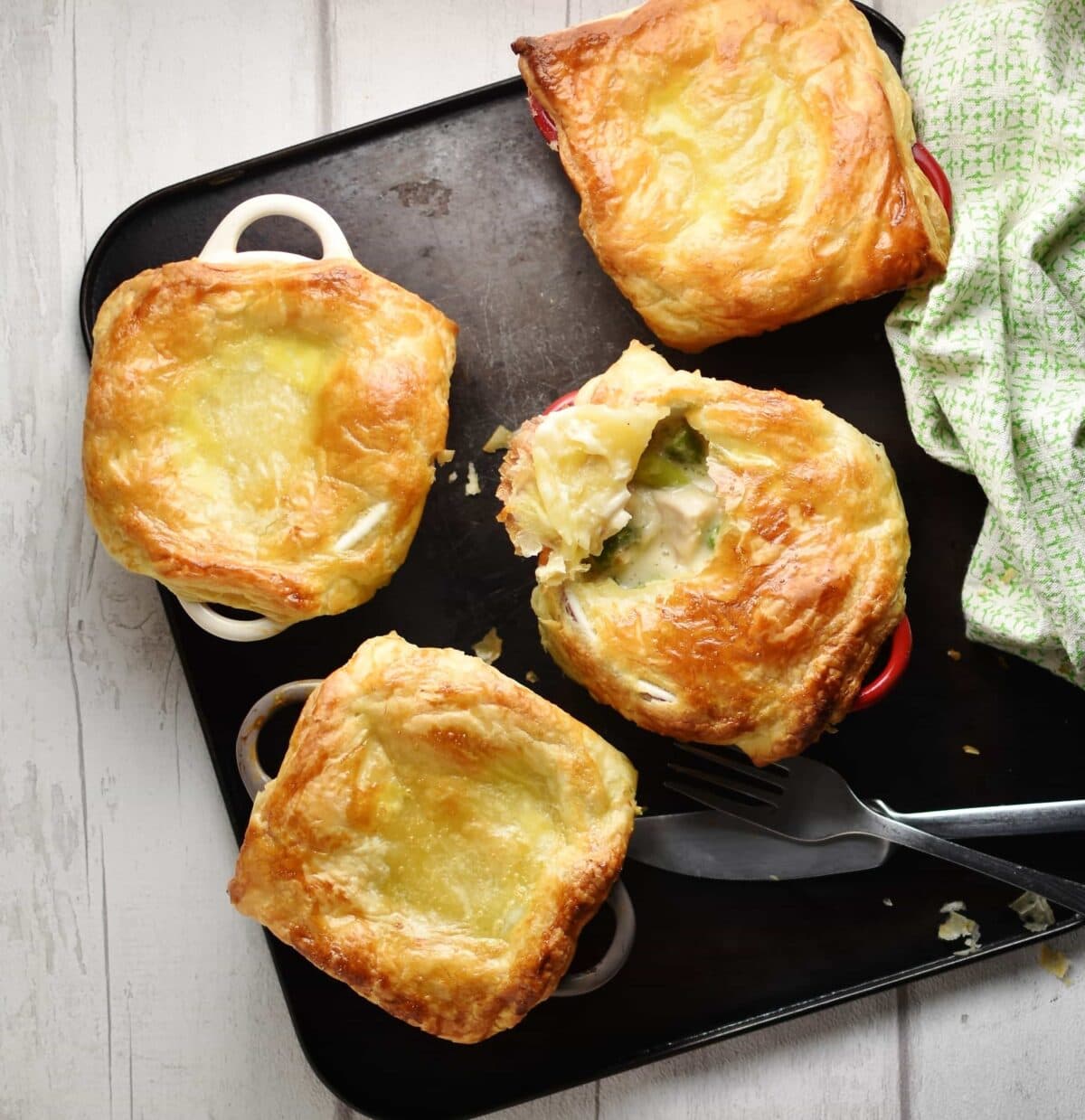 Mini Chicken Pot Pies with Puff Pastry ~ Barley & Sage