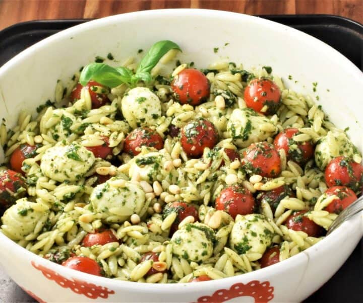 Caprese Orzo Pasta Salad with Pesto Everyday Healthy Recipes